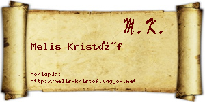 Melis Kristóf névjegykártya